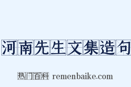 河南先生文集造句是什么意思的图片